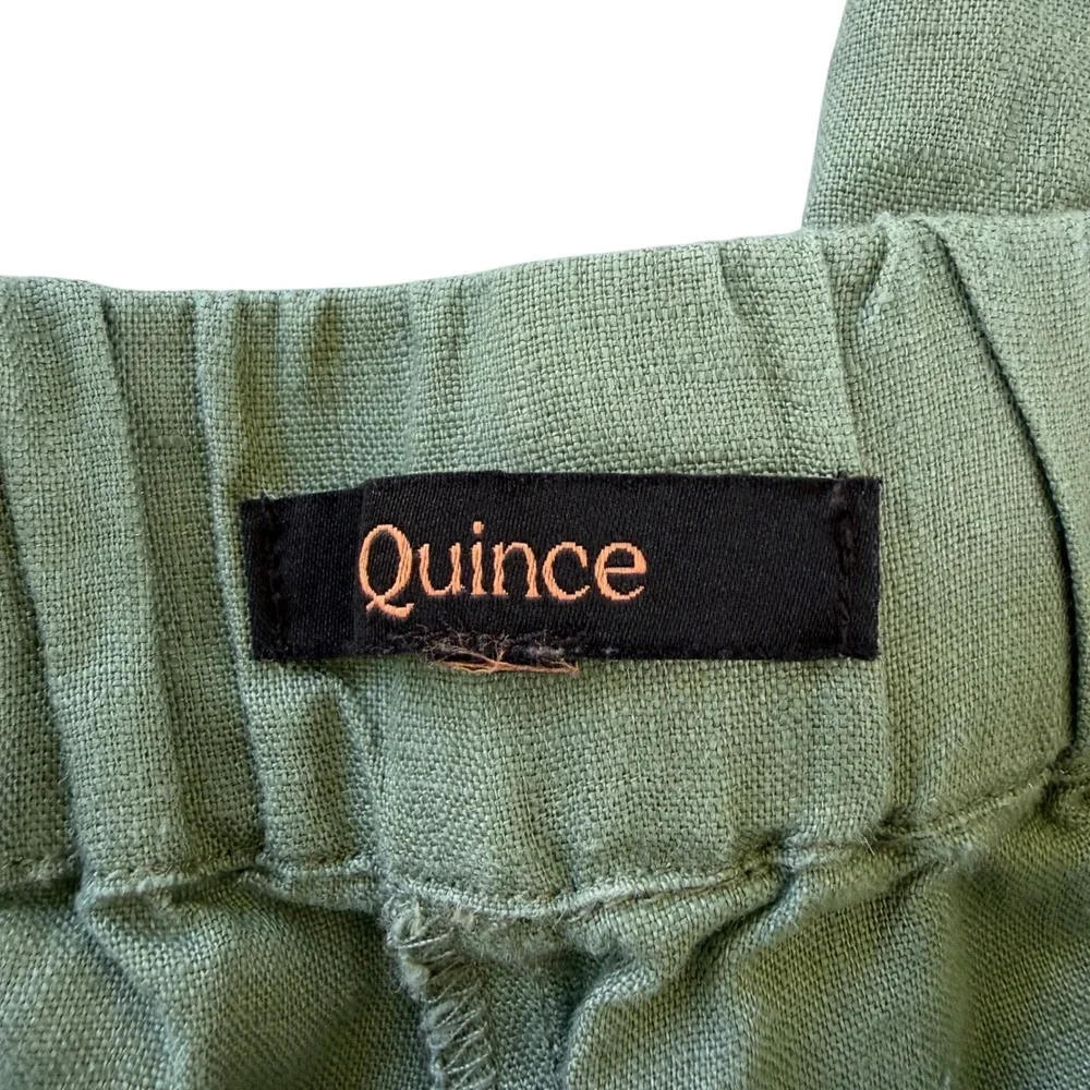 Quince 100% European Linen Pull On Pants Olive Green Womens XL